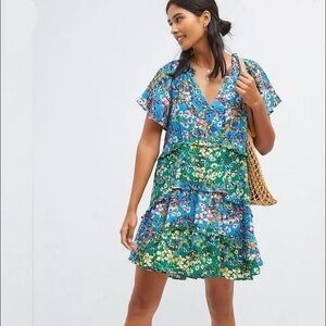 Anthropologie Robin Tiered Mini Dress